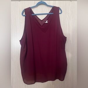 Maurices Women's Sleeveless Burgundy Top